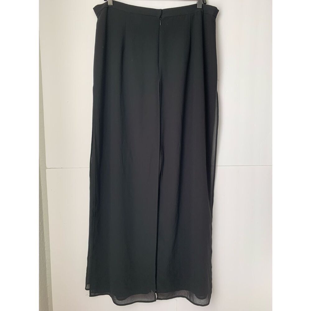 Another Thyme Black Shiffon Wide Leg Draped Trouser Size XL - Picture 4 of 13